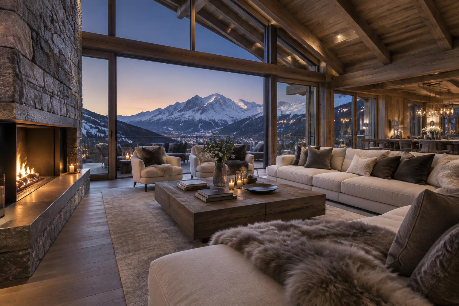 Panoramic mountain views from Chalet Treize Etoiles